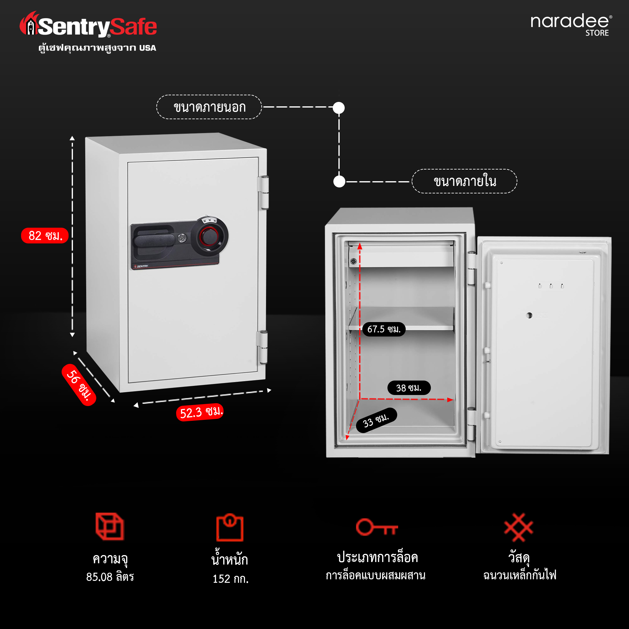 S6370 ตู้เซฟกันไฟสำหรับองค์กร ระบบรหัสหมุน