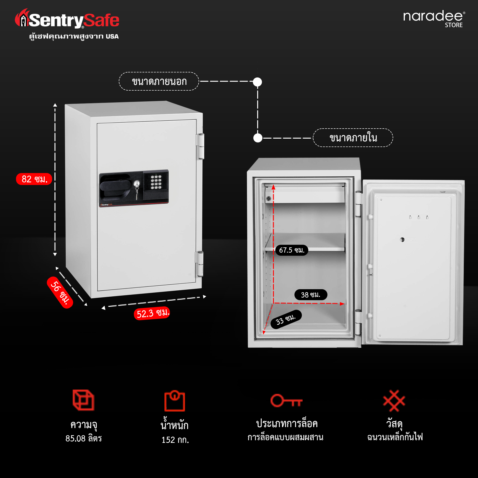 S6770 ตู้เซฟกันไฟสำหรับองค์กร ระบบรหัสดิจิตอล